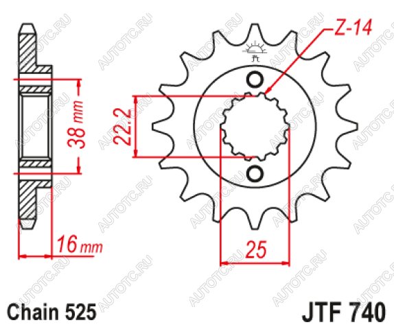 2 599 р. Звезда цепного привода JTF740 15  jtf740.15  с доставкой в г. Керчь