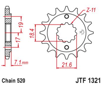 1 309 р. Звезда цепного привода JTF1321 12  jtf1321.12  с доставкой в г. Керчь. Увеличить фотографию 1