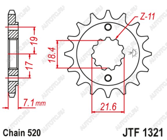 1 309 р. Звезда цепного привода JTF1321 12  jtf1321.12  с доставкой в г. Керчь