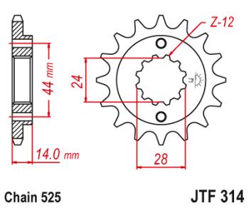 1 799 р. Звезда цепного привода JTF314 16  jtf314.16  с доставкой в г. Керчь. Увеличить фотографию 1
