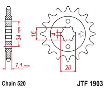 1 299 р. Звезда цепного привода JTF1903 15  jtf1903.15  с доставкой в г. Керчь. Увеличить фотографию 1