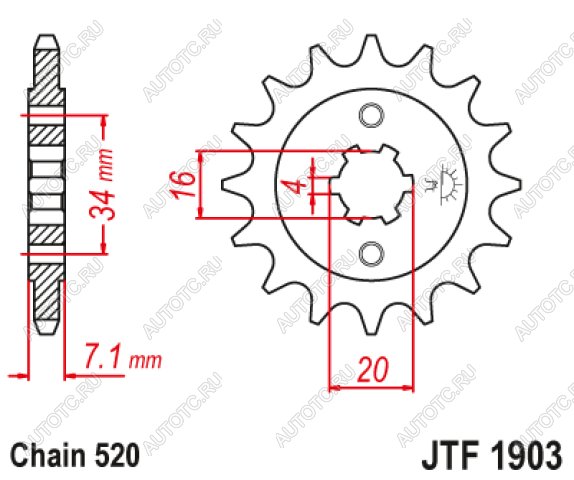 1 299 р. Звезда цепного привода JTF1903 15  jtf1903.15  с доставкой в г. Керчь