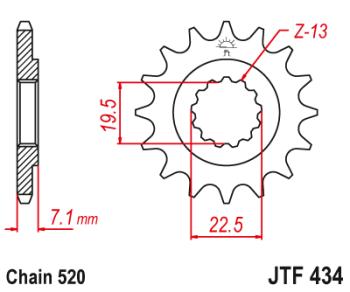 1 259 р. Звезда цепного привода JTF434 15  jtf434.15  с доставкой в г. Керчь. Увеличить фотографию 1