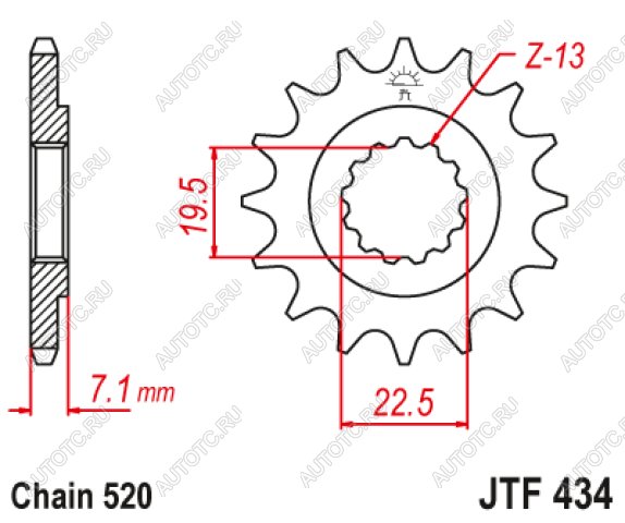 1 259 р. Звезда цепного привода JTF434 15  jtf434.15  с доставкой в г. Керчь
