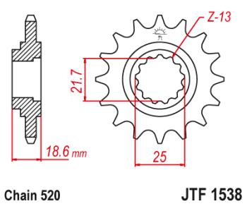 2 079 р. Звезда цепного привода JTF1538 15RB  jtf1538.15rb  с доставкой в г. Керчь. Увеличить фотографию 1