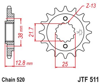 1 669 р. Звезда цепного привода JTF511 15RB  jtf511.15rb  с доставкой в г. Керчь. Увеличить фотографию 1