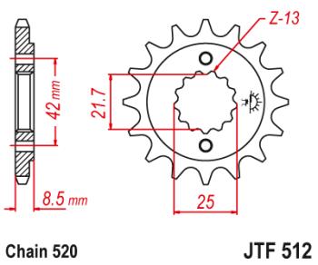 1 299 р. Звезда цепного привода JTF512 15RB  jtf512.15rb  с доставкой в г. Керчь. Увеличить фотографию 1