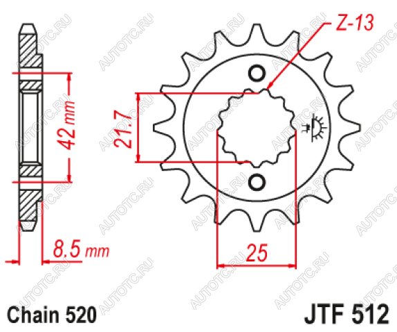 1 299 р. Звезда цепного привода JTF512 15RB  jtf512.15rb  с доставкой в г. Керчь
