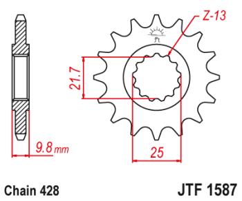 1 999 р. Звезда цепного привода JTF1587 20  jtf1587.20  с доставкой в г. Керчь. Увеличить фотографию 1