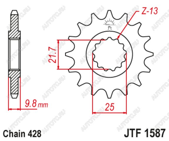 1 999 р. Звезда цепного привода JTF1587 20  jtf1587.20  с доставкой в г. Керчь