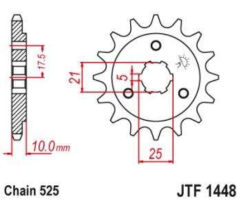 1 539 р. Звезда цепного привода JTF1448 13  jtf1448.13  с доставкой в г. Керчь. Увеличить фотографию 1