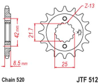 1 399 р. Звезда цепного привода JTF512 16  jtf512.16  с доставкой в г. Керчь. Увеличить фотографию 1