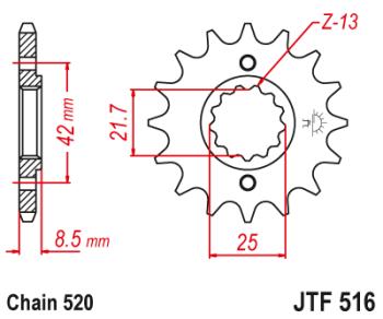 1 499 р. Звезда цепного привода JTF516 13  jtf516.13  с доставкой в г. Керчь. Увеличить фотографию 1