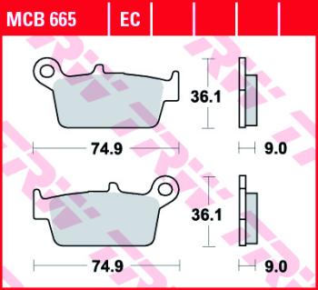 2 899 р. Тормозные колодки TRW MCB665EC  mcb665ec  с доставкой в г. Керчь. Увеличить фотографию 1
