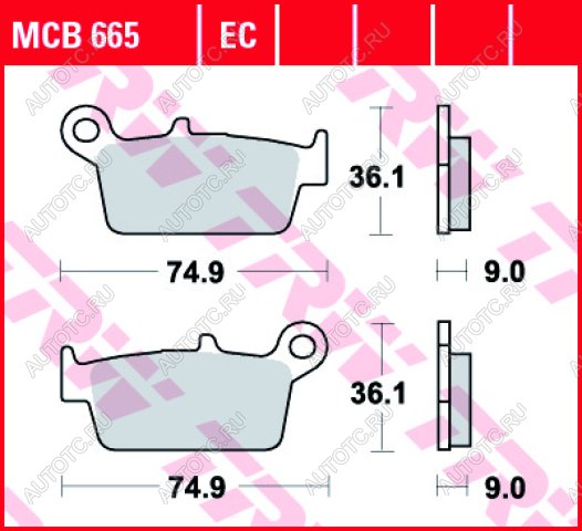 2 899 р. Тормозные колодки TRW MCB665EC  mcb665ec  с доставкой в г. Керчь
