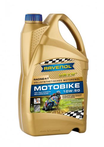 10 249 р. Моторное масло RAVENOL Motobike 4-T Racing 10W-50 (4л)  1171107-004-01-999  с доставкой в г. Керчь. Увеличить фотографию 1