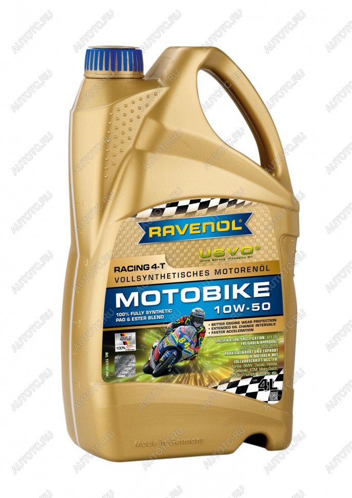 10 249 р. Моторное масло RAVENOL Motobike 4-T Racing 10W-50 (4л)  1171107-004-01-999  с доставкой в г. Керчь