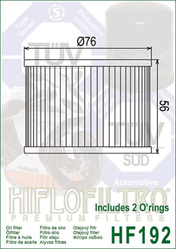 579 р. Масляный Фильтр HIFLO HF192  hf192  с доставкой в г. Керчь. Увеличить фотографию 2