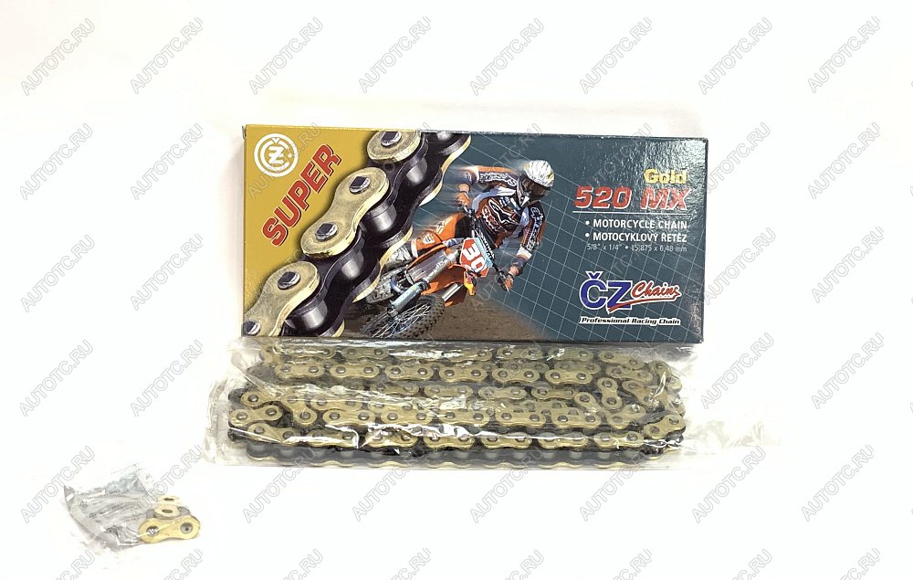 10 949 р. Цепь привода CZ Chains 520 MX Gold -120 Без сальников  520mx-120  с доставкой в г. Керчь