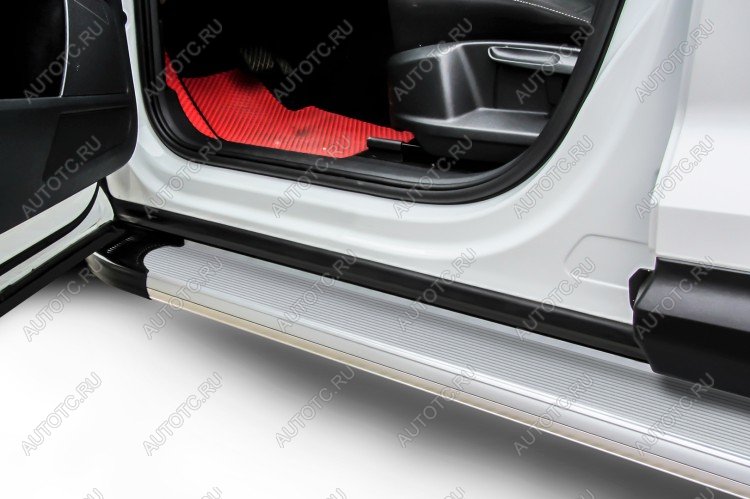 16 799 р. Пороги алюминиевые Optima SLITKOFF  CITROEN C-crosser (2007-2012) (Silver)  с доставкой в г. Керчь