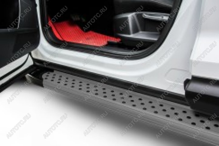 21 849 р. Пороги алюминиевые Standart SLITKOFF Ford Kuga 2 рестайлинг (2016-2019) (Grafit)  с доставкой в г. Керчь