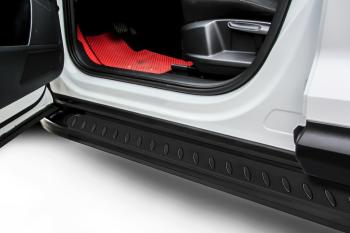  Пороги алюминиевые (TRAILHAWK) Prestige SLITKOFF Jeep Cherokee  KL (2014-2017) дорестайлинг (Black)