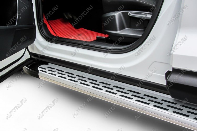 21 849 р. Пороги алюминиевые Premium SLITKOFF  Mitsubishi Outlander  GF (2012-2014) дорестайлинг (Silver)  с доставкой в г. Керчь