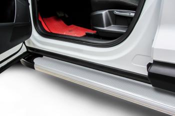 Пороги алюминиевые Optima SLITKOFF Nissan Murano  3 Z52 (2015-2022) дорестайлинг (Silver)