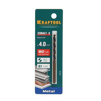 154 р. Сверло по металлу 4.0х75мм HSS Cobalt KRAFTOOL KRAFTOOL 29656-4 KRAFTOOL 29656-4  с доставкой в г. Керчь. Увеличить фотографию 1