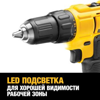 22 999 р. Дрель-шуруповерт аккумуляторный 18.0В 2.0Ач (2 АКБ Li-Ion, кейс) DEWALT DEWALT dcd771d2 DEWALT dcd771d2  с доставкой в г. Керчь. Увеличить фотографию 4