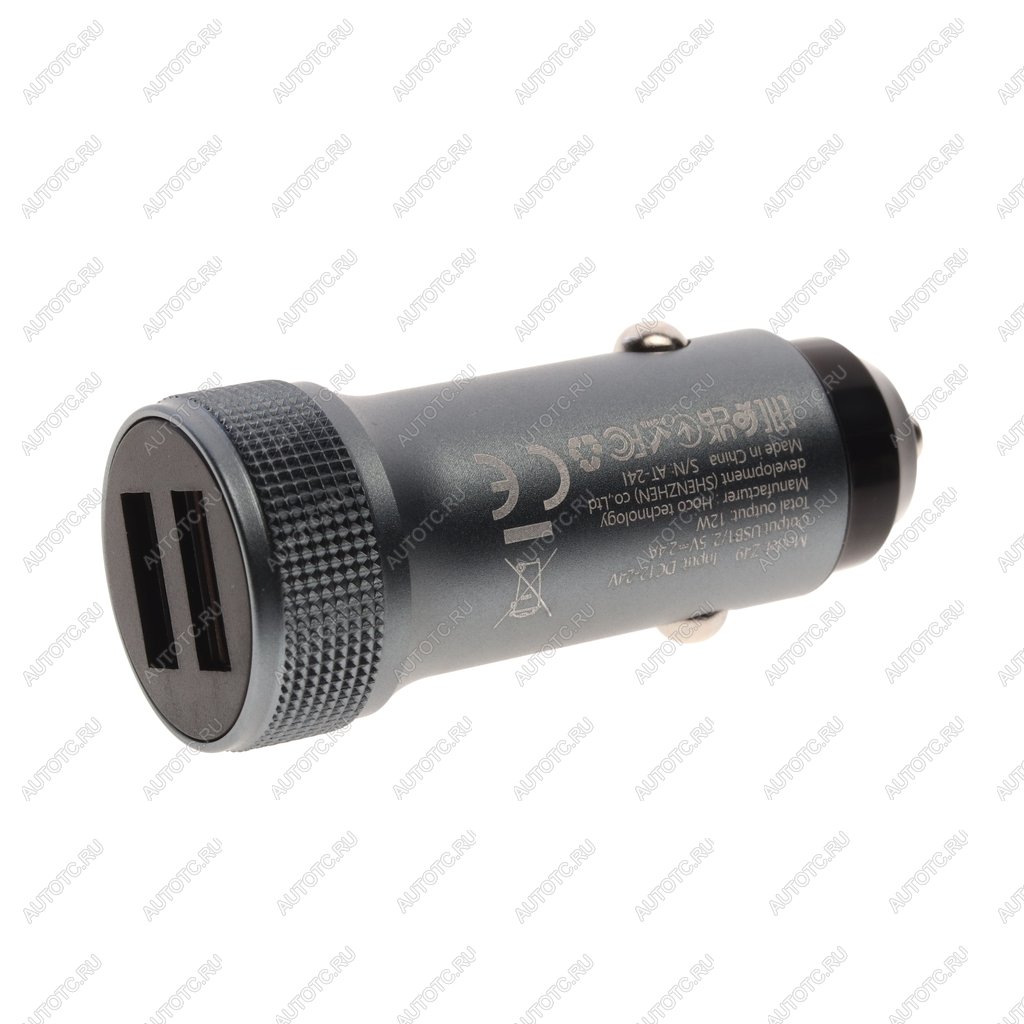 248 р. Устройство зарядное в прикуриватель 2USB 12V HOCO HOCO z49 серый HOCO z49 серый  с доставкой в г. Керчь