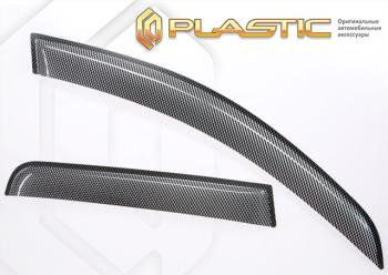 2 559 р. Ветровики дверей Шелкография карбон серебро CA Plastic на Nissan X-Trail IV поколение, джип/suv 5 дв.,  2021 - н.в.  с доставкой в г. Керчь. Увеличить фотографию 1