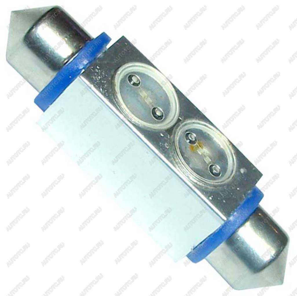 141 р. Лампа светодиодная 12V C20W SV8.5-8 42мм двухцокольная 2 светодиода Super Brite White MEGAPOWER MEGAPOWER-AUTOMOTIVE 50433b  с доставкой в г. Керчь