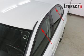 Дефлекторы окон 2D Стрелка11 Skoda Rapid NH3 рестайлинг лифтбэк (2017-2020) (черные)