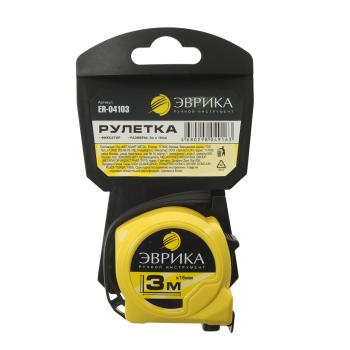 Рулетка 3м 16мм пластиковый корпус с фиксатором ЭВРИКА ЭВРИКА er-04103 ЭВРИКА er-04103