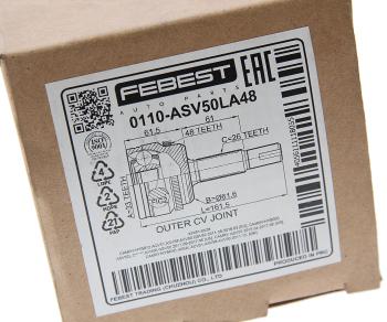 7 349 р. ШРУС наружный TOYOTA Camry (V50) комплект FEBEST FEBEST 0110asv50la48 FEBEST 0110asv50la48  с доставкой в г. Керчь. Увеличить фотографию 4