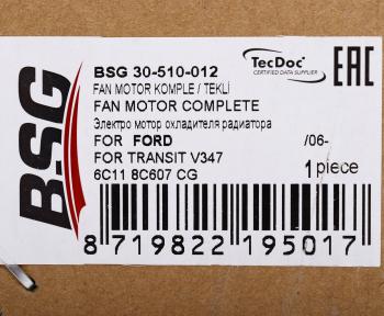 10 449 р. Вентилятор FORD Transit (06-) охлаждения радиатора BSG BSG bsg30510012 BSG bsg30510012  с доставкой в г. Керчь. Увеличить фотографию 4