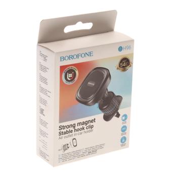 399 р. Держатель телефона на дефлектор магнитный BOROFONE BOROFONE bh96 black gray BOROFONE bh96 black gray  с доставкой в г. Керчь. Увеличить фотографию 3