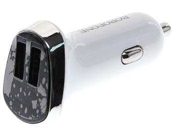 479 р. Устройство зарядное в прикуриватель 2USB 12V белое BOROFONE BOROFONE bz15 white BOROFONE bz15 white  с доставкой в г. Керчь. Увеличить фотографию 1