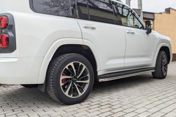 34 299 р. Защита порогов PT GROUP с алюминиевой площадкой Ø51мм(НПС) CHANGAN HUNTER Plus 2023-  Haval H9 (2024-2025)  с доставкой в г. Керчь. Увеличить фотографию 8