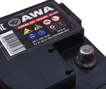12 899 р. Аккумулятор AWA PRO 100Ач обратная полярность AWA 6ст100(0)  с доставкой в г. Керчь. Увеличить фотографию 4