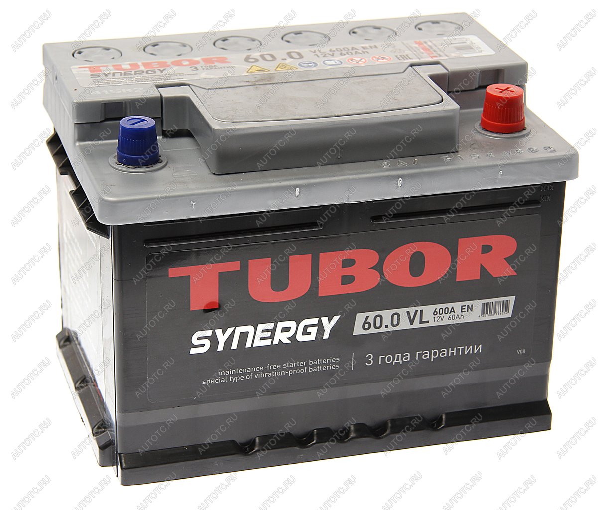 10 999 р. Аккумулятор TUBOR Synergy 60Ач обратная полярность,низкий TUBOR 6ст60(0)  с доставкой в г. Керчь