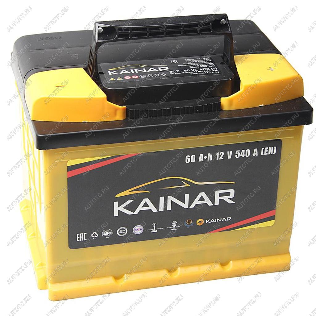 7 199 р. Аккумулятор KAINAR 60Ач обратная полярность, низкий KAINAR 6ст60(0)  с доставкой в г. Керчь