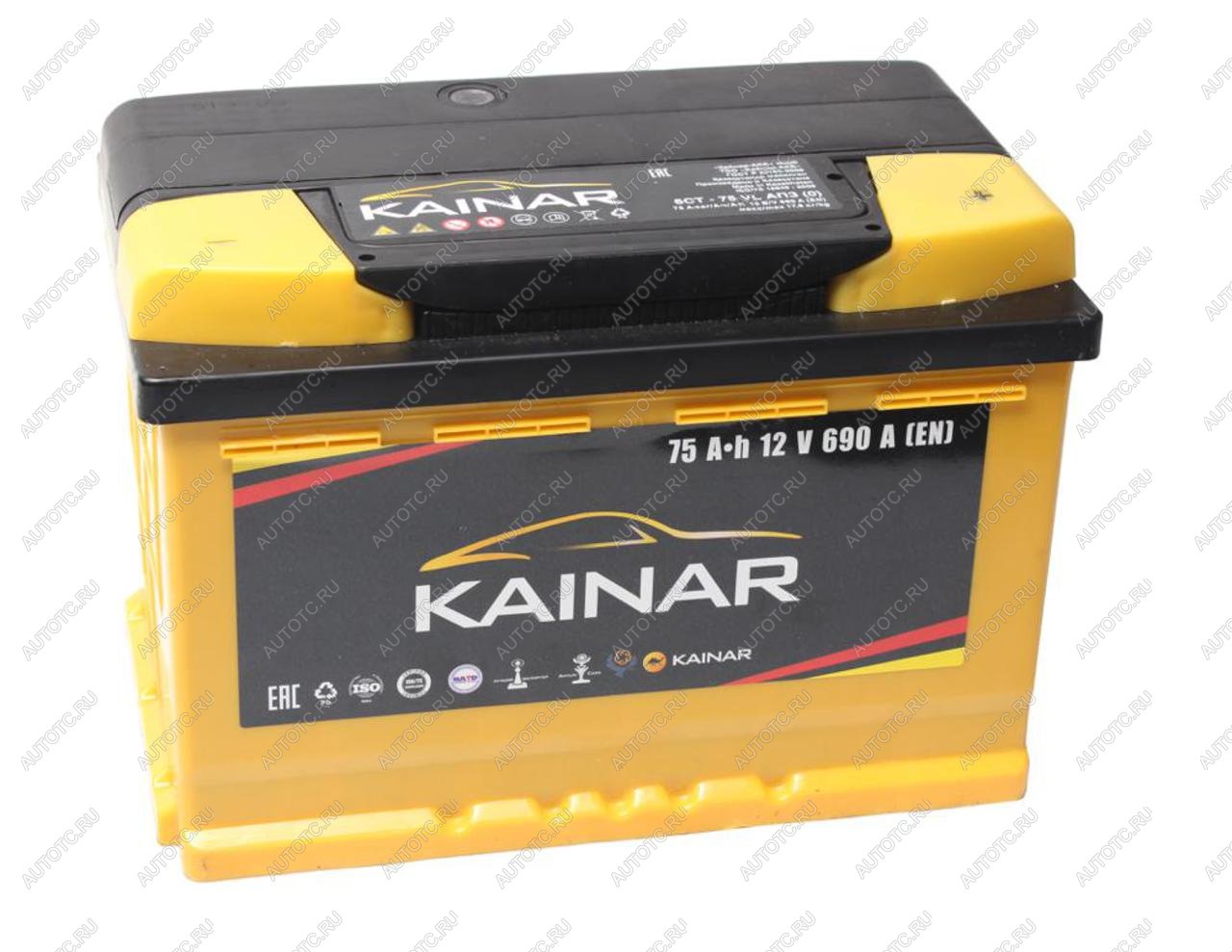 9 399 р. Аккумулятор KAINAR 75Ач обратная полярность, низкий KAINAR 6ст75(0)  с доставкой в г. Керчь
