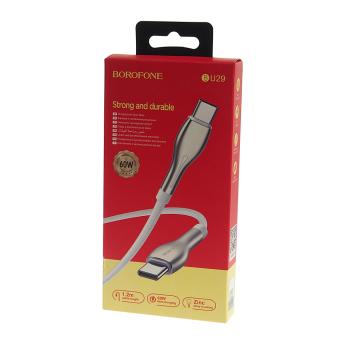 529 р. Кабель iPhone (5-)-USB Type C 1.2м белый BOROFONE BOROFONE bu29 white  с доставкой в г. Керчь. Увеличить фотографию 2