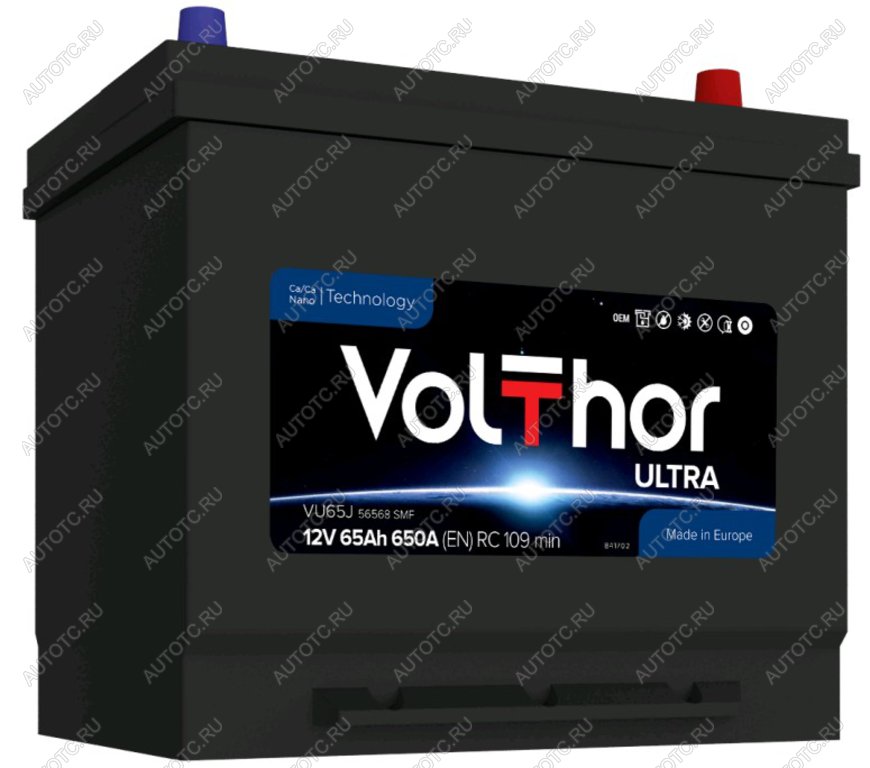 13 549 р. Аккумулятор VOLTHOR Ultra 65Ач обратная полярность VOLTHOR 6ст65(0) 56568 d23  с доставкой в г. Керчь