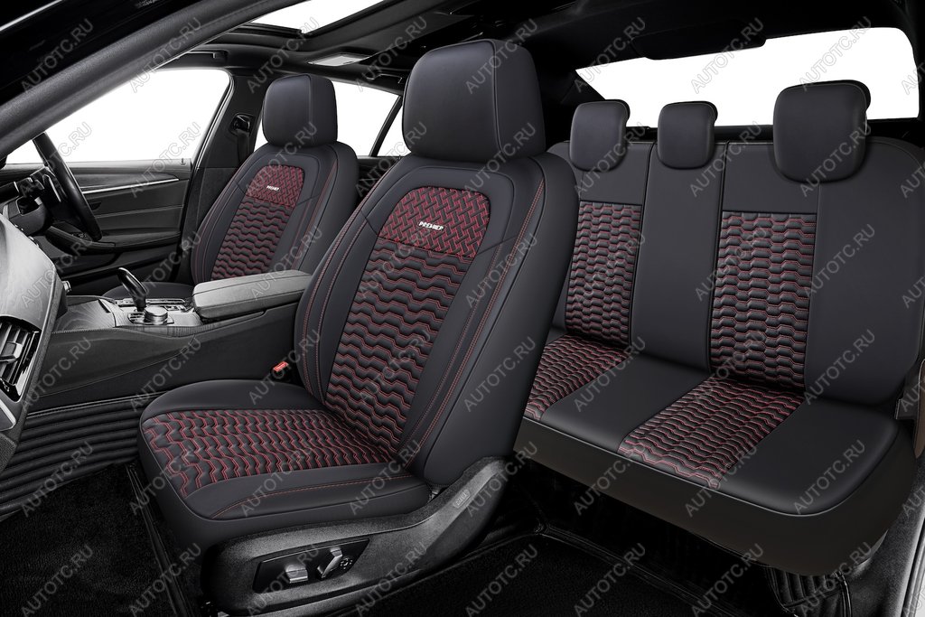 5 299 р. Авточехлы универсальные экокожа черно-красные (11 предм.) Lord PREMIER PREMIER lod1020  с доставкой в г. Керчь