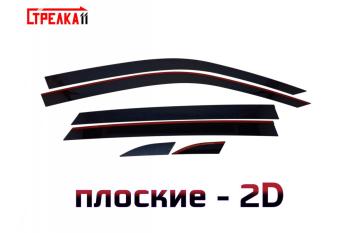 Дефлекторы окон 2D Стрелка11 Volkswagen Teramont  CA1 (2016-2020) дорестайлинг (черные)
