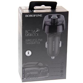 1 199 р. Устройство зарядное в прикуриватель с трансмиттером (bluetooth,hands free) BOROFONE BOROFONE bc16 black  с доставкой в г. Керчь. Увеличить фотографию 1
