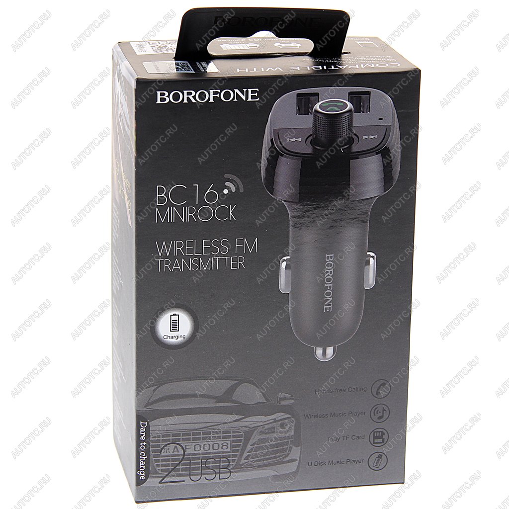 1 199 р. Устройство зарядное в прикуриватель с трансмиттером (bluetooth,hands free) BOROFONE BOROFONE bc16 black  с доставкой в г. Керчь